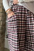 Jasper Plaid Brushed Cotton Shelby Barrel Pant Burgundy